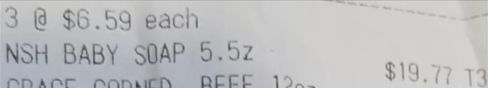 Receipt slice at Popular Discounts