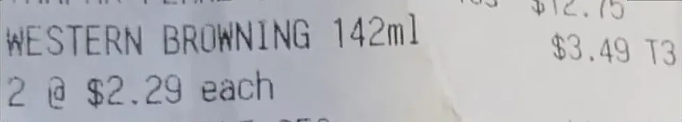 Receipt slice at Popular Discounts